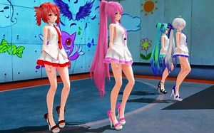 【MMD】HaKu LuKa MiKu TeTo Red Flavor 4K