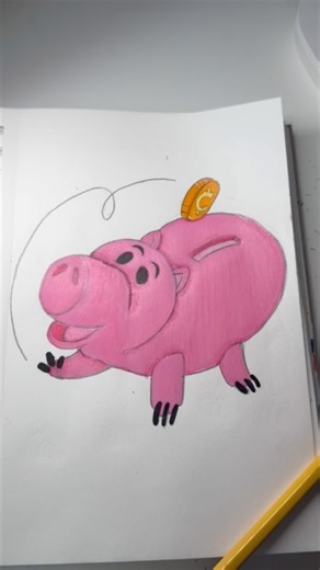 Drawing Hamm from Toy Story! 🐷 #shorts #toystory #art