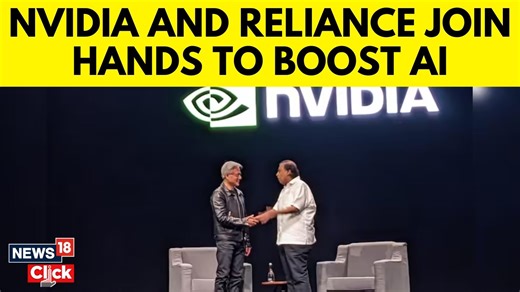 'NVIDIA is Vidya': Jensen Huang hails India’s AI leadership alongside Reliance Industries' Mukesh Ambani at Nvidia AI Summit 2024 #MukeshAmbani #AISummit2024 #Reliance #JensenHuang | News18