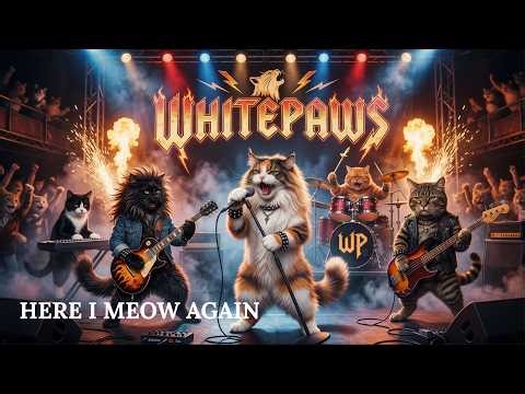 🐾 Whitepaws - Here I Meow Again | Whitesnake Cat Parody 🎤🐱