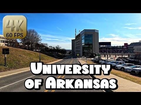 Driving Around the University of Arkansas Campus & Downtown Fayetteville in 4k Video