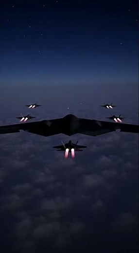 B-2 Bomber Flying with Fighter Jet Escort ✈️