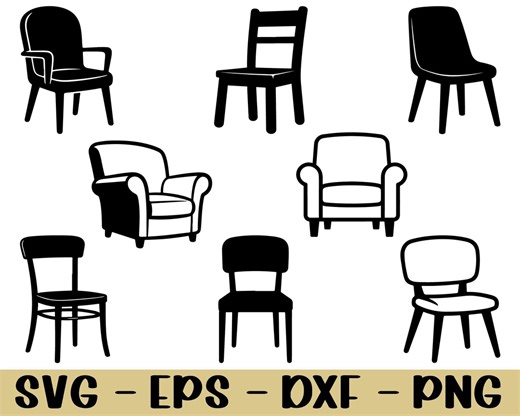 Chairs Svg, Dxf, Png - Etsy