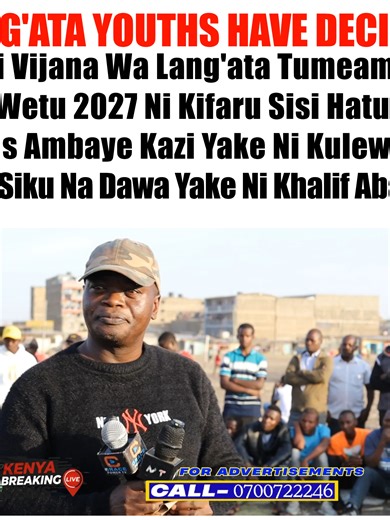 Lang'ata Youths Choose Kifaru for MP 2027