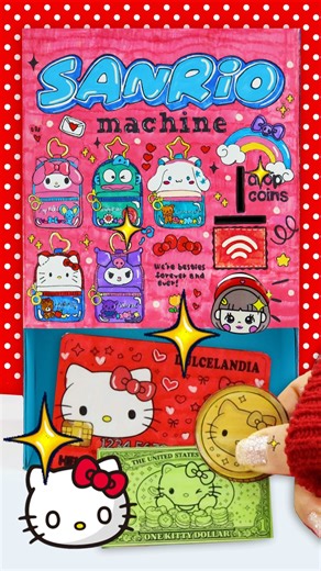 DIY Vending machine! #sanrio#unboxing#mymelody #kuromi#papercraft#asm#diy#blindbag#blindbox#paperdiy