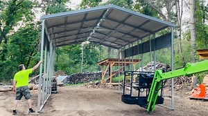 The VersaTube carport build is coming to a close...here are my final thoughts. More of everything Back 40 Firewood here: https://withkoji.com/@Back40Firewood #back40firewood #woodhound #firewood | Back 40 Firewood