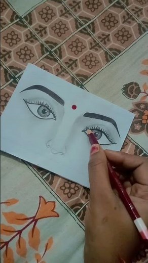 How to draw a beautiful half face drawing #art 🤩