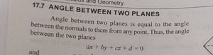 Geometry17.7 ANGLE BETWEEN TWO PLANESAngle between two planes... | Filo