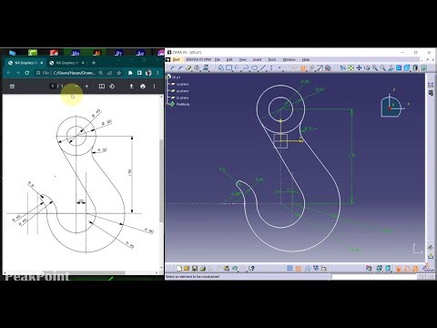 Catia 2D complex design practice 1 || Catia tutorial for beginners || Catia V5 || Peak Point