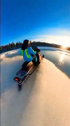 Snowmobiling on Frozen Lake 🏍️ Snowmobile Fails & Crash Moments 🎥