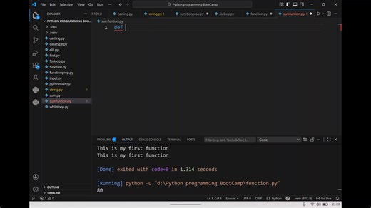 Sum using function in Python programming. Python Programming Boot-camp Module-4, Class-2. - Sum of three number using function If you want to enroll Zero to Job Ready full python Course Contact with us- 01827304759/ 01946-189303 (WhatsApp) #theschoolofcomputerscience #pythonprogramming #softwaredevelopment #python #computer #artificialintelligence #AI #courses #Programming #computerscience | The school of computer science