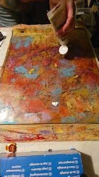 gelplate: adding multi color paint for the next layer. pinging with a brayer #gelliplate #monoprint