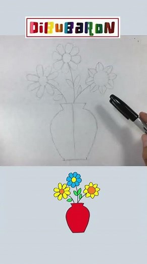 Dibujando un florero | Dibujos faciles