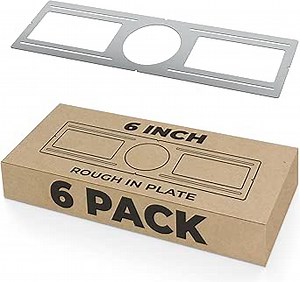 OHLECTRIC 6 Pack – New Construction Mounting Plate for 6 Inch LED Downlight – Slim Steel Rough in Plate/Bracket – Made of Galvanized Steel Recessed LED Light Plate -Slim Light Kit Bracket