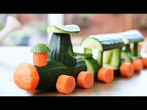 Art In Cucumber Show - Vegetable Carving Cucumber Train Garnish