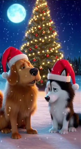 Two Christmas Dogs Having the Funniest Holiday Moment . #ChristmasDogs #FunnyAnimals #fyp
