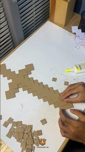 DIY Minecraft Sword from Cardboard #cardboardcraft #Minecraft #DIY #CardboardCraft #Papercraft