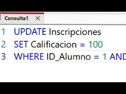 Video 12. Cómo actualizar tablas usando UPDATE en access