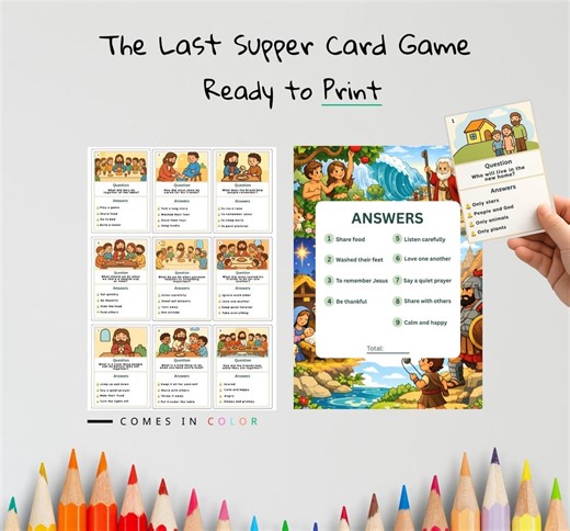 The Last Supper Kids Bible Card Game | Luke 22 Activity for Kids | Christian Printable | Bible Learning Game - Etsy Canada