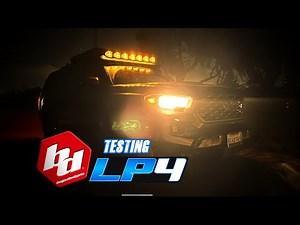 Night Test Baja Designs LP4 Off Road LED Lights Overhead on Roof Rack