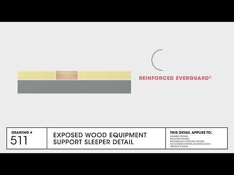 Exposed Wood Equipment Support Sleeper Detail for TPO Commercial Roofing | GAF Drawing 511