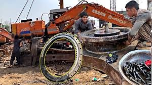 2.4M views · 15K reactions | Amazing Repairing Process of Excavator Swing Beari #factory #manufacturer #industrial #facts #manufacturing #design #industry #fact #factor #fashion #urbex #faction #photography #architecture #wholesale #engineering | Quality skills | Facebook