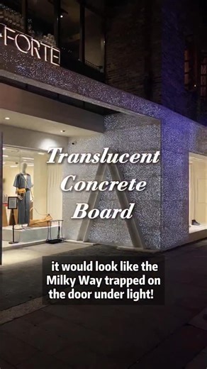 Mark Sun on Instagram: "You accidentally spilled light-guiding fibers into the mold. Just as you squatted down to clean them up, your hand slipped and knocked over the cement. Dejected and bracing for your boss’s scolding, you never expected that after drying and polishing, rough cement wrapped around glowing fibers, it would look like the Milky Way trapped on the door under sunlight! #design #concrete #wallart #designer #material #storefront #storefrontdesign #concretewall #hoteldesign"