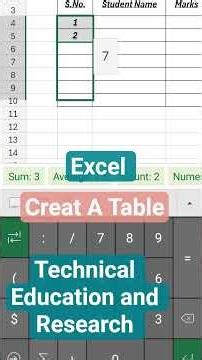 Excel| Creat A Table