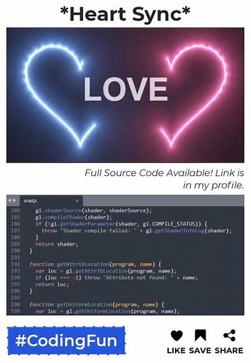 💘 Create a Glowing Neon Heart Animation with WebGL | CodingFun