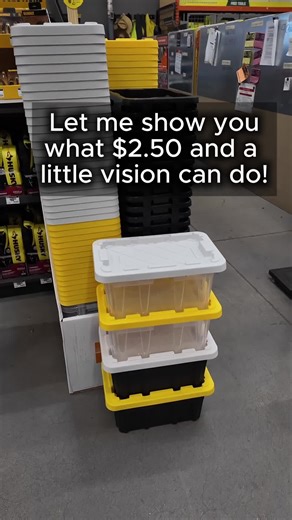 I understood the assignment, baby 😌. We went to Home Depot, grabbed 16 of these 6.5-quart mini totes, and turned them into a beautiful 4x4 mini shelf on wheels. If you wanna build one too, comment MINI SHELF and I’ll send you the plans. . . . #organization #storageideas #garageorganization #storagerack #minitote