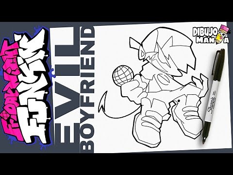 COMO DIBUJAR A EVIL BOYFRIEND DE FRIDAY NIGHT FUNKIN | FÁCIL | how to draw evil boyfriend from fnf