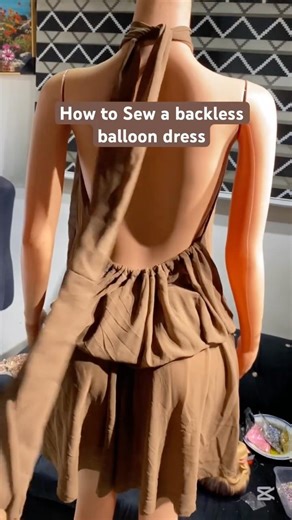 How to sew a backless halter neck dress #fashion #sewing #sewingforbeginners
