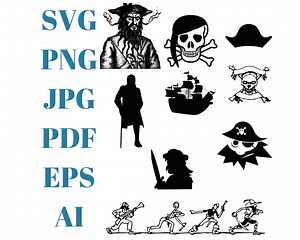 Pirate Crew SVG | Pirate Style Graphics Svg Dxf EPS Png Files for Cricut, Silhouette, Digital Clipart, Cut File | Pirate Typography Design - Etsy Australia