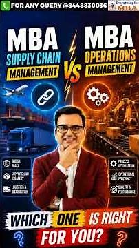 MBA Supply Chain Management vs MBA Operations | Which MBA Gets Better Jobs in 2026?