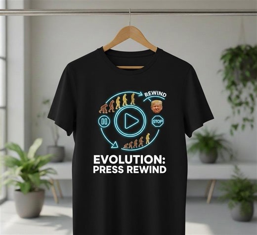 Anti Trump T-shirt, Evolution Press Rewind Funny Political Satire Tee, Sarcastic Liberal Gift, Human Progress Glitch Anti Maga Shirt - Etsy