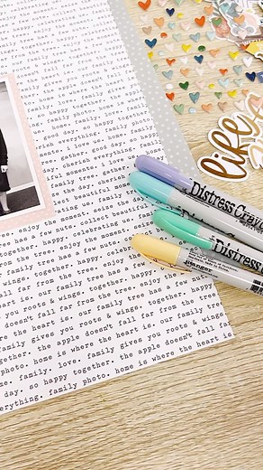Have you ever tried scribbling and blending Distress Crayons on your layout? It’s so fun! 😍😍 #acherryontopcrafts #acherryontop #distresscrayons #timholtz #timholtzdistress #rangerink #timholtzaddicts #scrapbook #scrapbooking #scrapbooklayout #scrapbookideas #scrapbookingideas #smallbusiness #familybusiness | A Cherry On Top