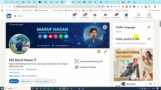 1. LinkedIn কী? (What is LinkedIn?) LinkedIn হলো একটি professional social network — চাকরি, network, B2B sales, personal branding, ও knowledge-share করার প্ল্যাটফর্ম। এটি সাধারণ সোশ্যাল নেটওয়ার্কের মতো নয়; এখানে মানুষের উদ্দেশ্য প্রফেশনাল: কাজ খোঁজা, ট্যালেন্ট রিক্রুট করা, কনটেন্ট শেয়ার করে экспертি দেখানো, আর ব্যবসায়িক lead নেওয়া। 2. History (সংক্ষিপ্ত) • Founders: Reid Hoffman, Allen Blue, Konstantin Guericke, Eric Ly, এবং Jean-Luc Vaillant। • Launch: ২০০৩ সালে শুরু। • ধীরে ধীরে LinkedIn হয়ে