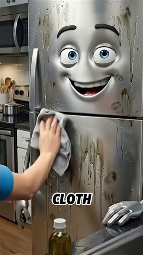 stainless steel cleaning hack olive oil shine animation