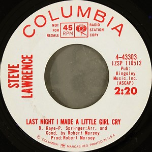 Steve Lawrence - Last Night I Made A Little Girl Cry