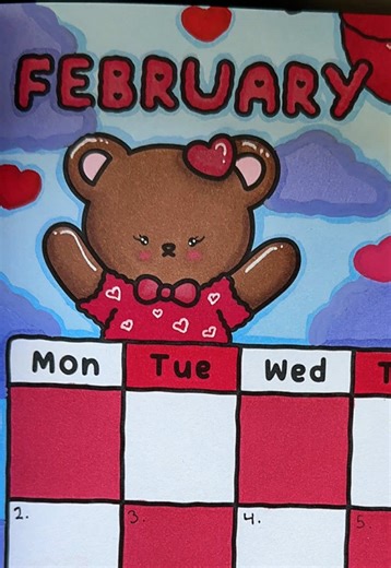 ❤️ February 1st! ❤️ I did my calender for February in a Valentine’s Day theme ❤️ Also in colors I don’t normally go for. But I think it turned out cute 🥰 @Berrie Coloring 🍓 #berriecoloring #coloringpages #colortok #cozycoloring #coloringcalendar