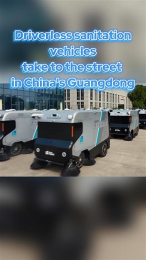 Driverless sanitation vehicles debuted in Guangdong, China in July. Equipped with advanced sensors for intelligent cleaning, shift scheduling, and automatic operation, the vehicles enhance safety and efficiency for sanitation workers. | China Xinhua Sci-Tech