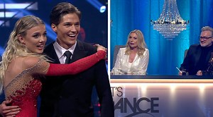 Linn Hegdal och Filip Lamprechts flörtiga stämning bakom kulisserna: ”Blickar”