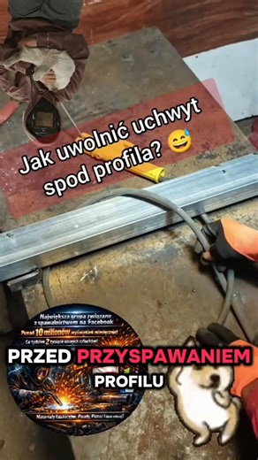 Patent jak uwolnić palnik / masę spod profilu tak żeby go nie wycinać, udanego weekendu :D #spawanie