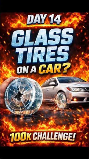 अगर कार में रबर की जगह काँच के टायर हों तो क्या होगा? 😳 #experiements #car #glasstyre