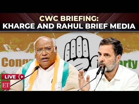 Special CWC briefing: Cong President Kharge, LoP Rahul Gandhi address media at AICC HQ