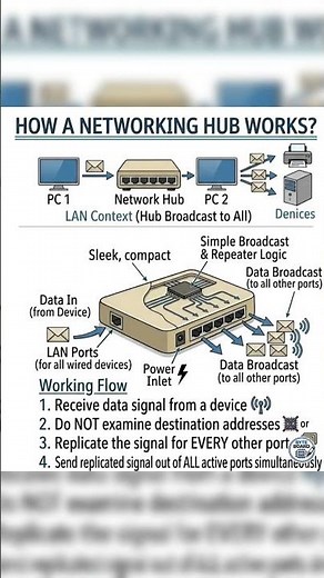 👉How a Network Hub Works 😳
