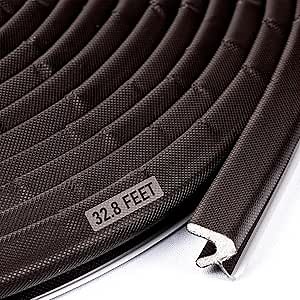 Door Weather Stripping Soundproof Door Seal Strip V-Shaped Q Foam 32.8Ft Kerf Weather Stripping Door Frame Window Insulation Kit for Windows Card Slot Installation Seals （Brown）.
