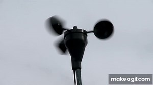 Close-up of a spinning anemometer. on Make a GIF