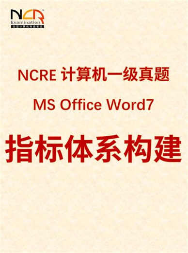 一级MS Word7：指标体系构建