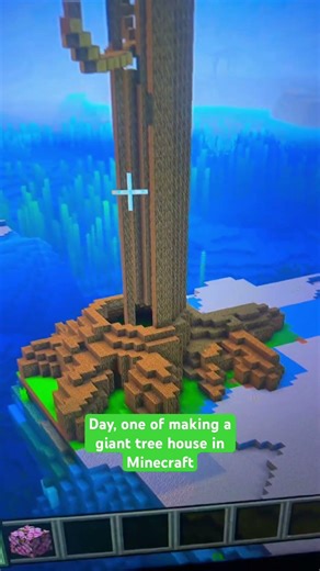 Day, one of making a giant treehouse in Minecraft ￼